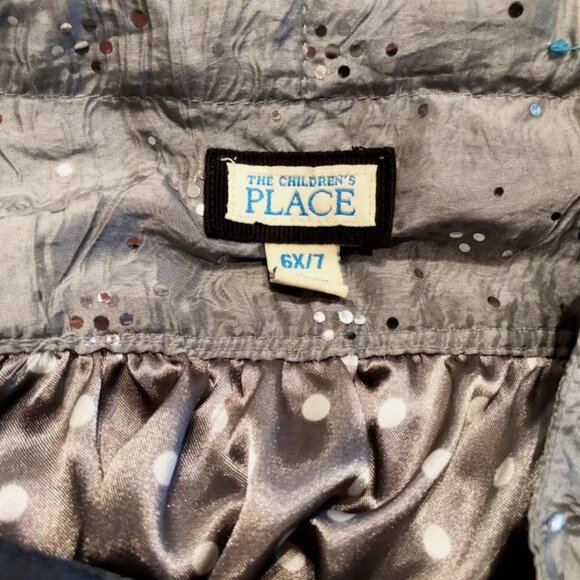 TCP Girls Gray Crinkle Satin & Sparkle Skirt Size 6X/7 Adj. Waist Christmas - Picture 7 of 8